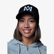 Load image into Gallery viewer, Snapback - Black with white logo
